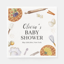 Servilleta De Papel Rústico Cutie Baking Pie Baby Shower