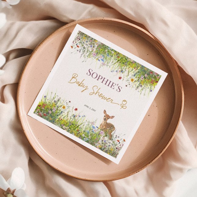 Servilleta De Papel Rústico Deer Pastel Baby Shower Napkins (Subido por el creador)