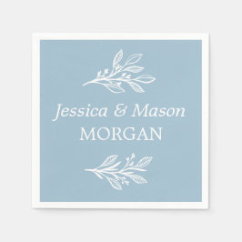 Servilleta De Papel Rústico Dusty Blue Boda Cocktail Napkin