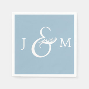 Servilleta De Papel Rústico Dusty Blue Boda Cocktail Napkin