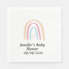 Servilleta De Papel Rústico elegante arco iris Baby Shower neutral de