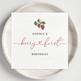 Servilleta De Papel Rústico Elegante Chica Berry Primer Partido de Cum