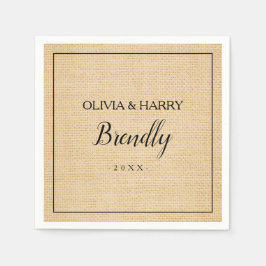 Servilleta De Papel Rústico elegante guión Boda de papel Napkin