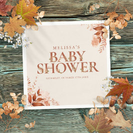 Servilleta De Papel Rústico Floral otoño otoño otoño otoño Baby Shower