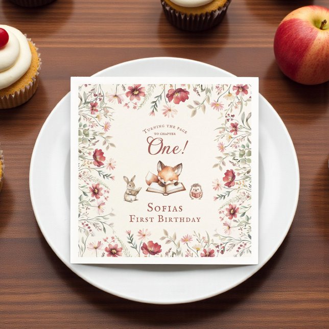 Servilleta De Papel Rústico floral próximo capítulo primer cumpleaños  (Subido por el creador)