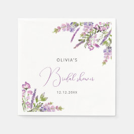 Servilleta De Papel Rústico Lilac Purple Floral Bridal Ducha Napkins