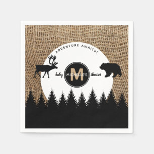Servilleta De Papel Rústico Lumberjack Camping Adventure Baby Shower