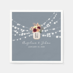 Servilleta De Papel Rústico Mason Jar Boda Napkins