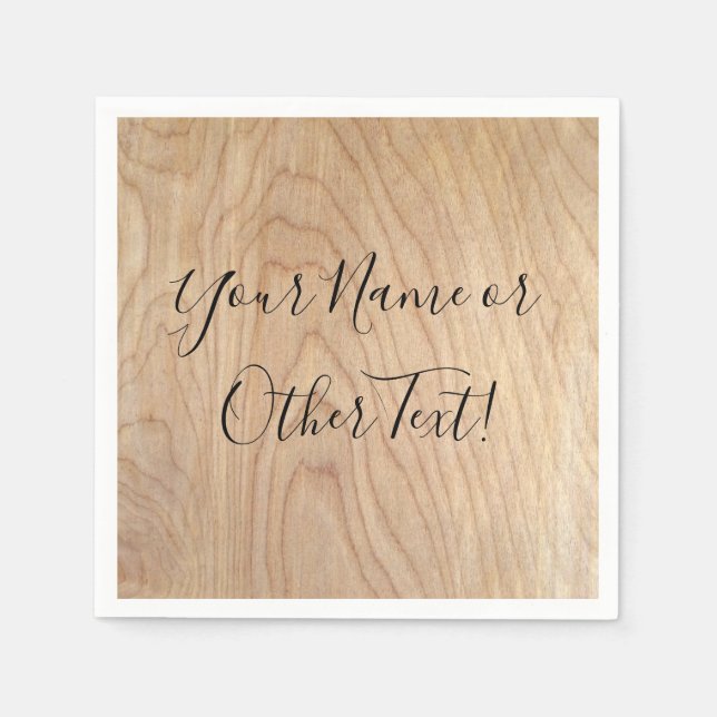 Servilleta De Papel Rústico moderno Patrón de madera inacabada impreso (Anverso)