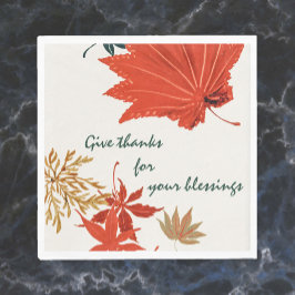 Servilleta De Papel Rústico Naranja y dar gracias por el oro