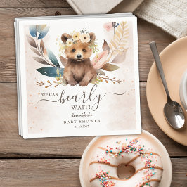 Servilleta De Papel Rústico Oso Rústico Género Neutral Baby Shower Nap