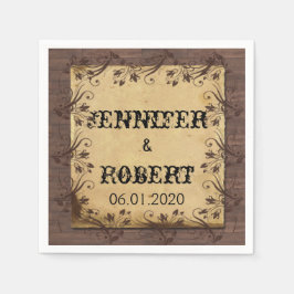 Servilleta De Papel Rústico País Barn Madera Belleza Boda Napkin
