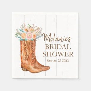 Servilleta De Papel Rústico País Boots Novias Parejas Ducha Fiesta