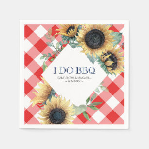 Servilleta De Papel Rústico País Girasol Red Gingham Barn Boda