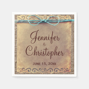 Servilleta De Papel Rústico País Vintage Burlap Boda Napkin