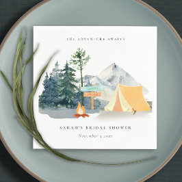 Servilleta De Papel Rústico Pine Woods Camping Mountain Bridal Shower