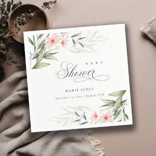 Servilleta De Papel Rústico Rubor Greenery Floral Bunch Baby Shower