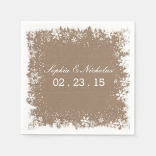 Servilleta De Papel Rústico Snowflakes Boda Cocktail Napkins