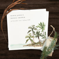 Rústico Tropical Palm Tree Beach Sand Bridal Showe