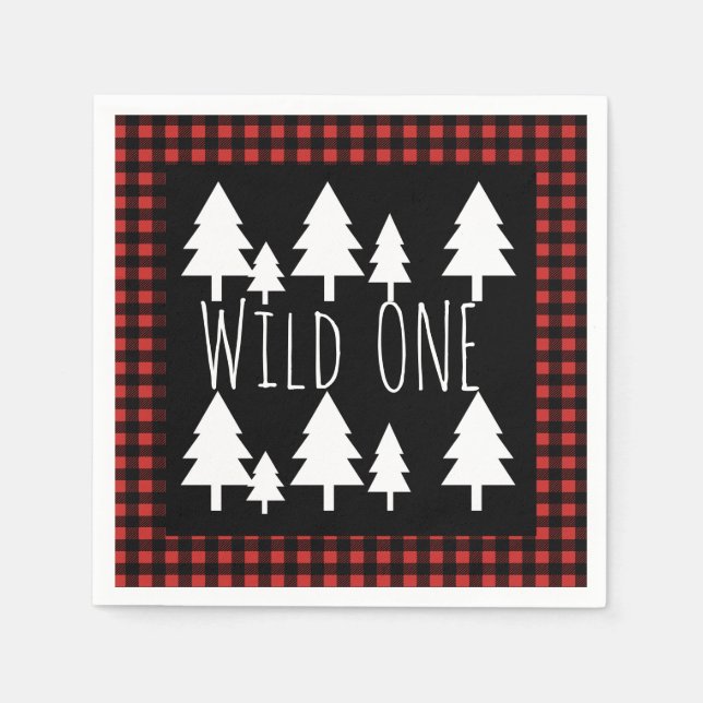 Servilleta De Papel Rústico Wild One Buffalo Check (Anverso)