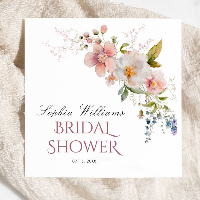 Servilleta De Papel Rústico Wildflowers Napkins Bridal Shower (Subido por el creador)