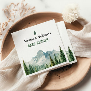 Servilleta De Papel Rústico Woodland Baby Shower Napkins