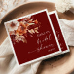 Servilleta De Papel Rusty Burgundy Marrón Floral Flor Bodas<br><div class="desc">¡Estas son Servilletas de Bodas Florales Marrones Rusty Burgundy!</div>