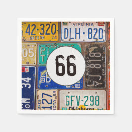 Servilleta De Papel Rusty License Plate 66th Birthday Napkins
