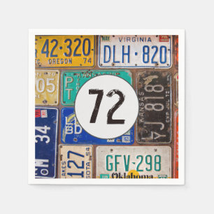 Servilleta De Papel Rusty License Plate 72nd Birthday