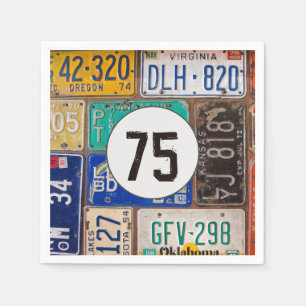 Servilleta De Papel Rusty License Plate 75th Birthday