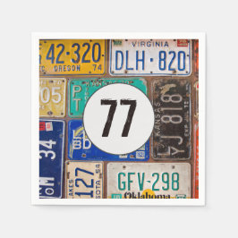 Servilleta De Papel Rusty License Plate 77th Birthday