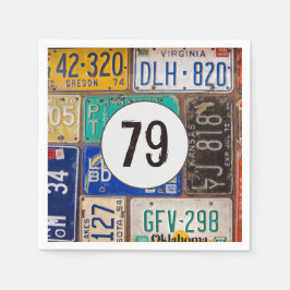 Servilleta De Papel Rusty License Plate 79th Birthday