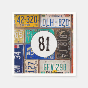 Servilleta De Papel Rusty License Plate 81st Birthday