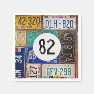 Servilleta De Papel Rusty License Plate 82 Napkins