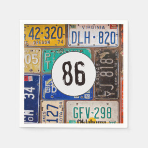 Servilleta De Papel Rusty License Plate 86th Birthday Napkins