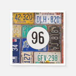 Servilleta De Papel Rusty License Plate 96th Birthday Napkins