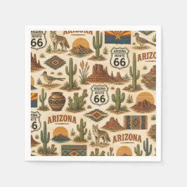 Servilleta De Papel Ruta 66 de Arizona Estilo Mesa del Desierto