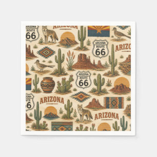Servilleta De Papel Ruta 66 de Arizona Estilo Mesa del Desierto