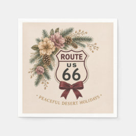 Servilleta De Papel Ruta 66 Vacaciones Pacíficas del Desierto Floral R