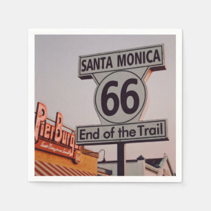 Servilleta De Papel Ruta de Santa Mónica 66 California