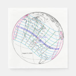 Servilleta De Papel Ruta mundial total del eclipse solar 2045