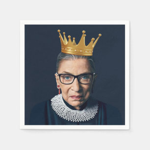 Servilleta De Papel Ruth Bader Ginsburg con corona de oro
