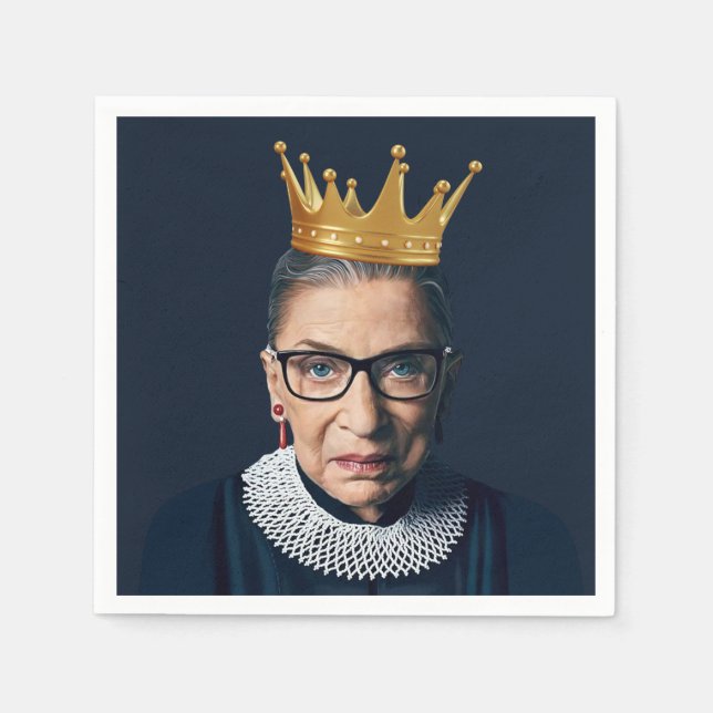 Servilleta De Papel Ruth Bader Ginsburg con corona de oro (Anverso)