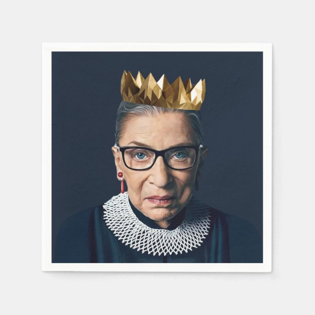 Servilleta De Papel Ruth Bader Ginsburg con corona de oro (Anverso)