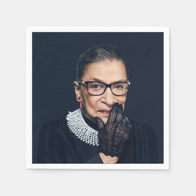 Servilleta De Papel Ruth Bader Ginsburg con guante (Anverso)