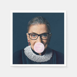 Servilleta De Papel Ruth Bader Ginsburg Soplando chicle rosa