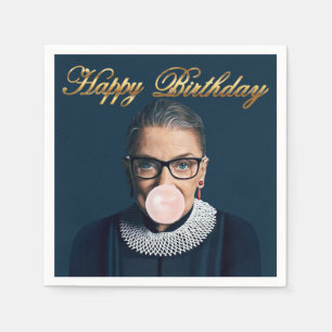 Servilleta De Papel Ruth Bader Ginsburg Soplando chicle rosa