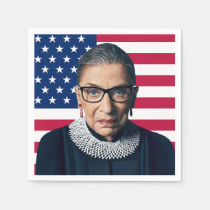 Servilleta De Papel Ruth Bader Ginsburg y la bandera de los Estados Un