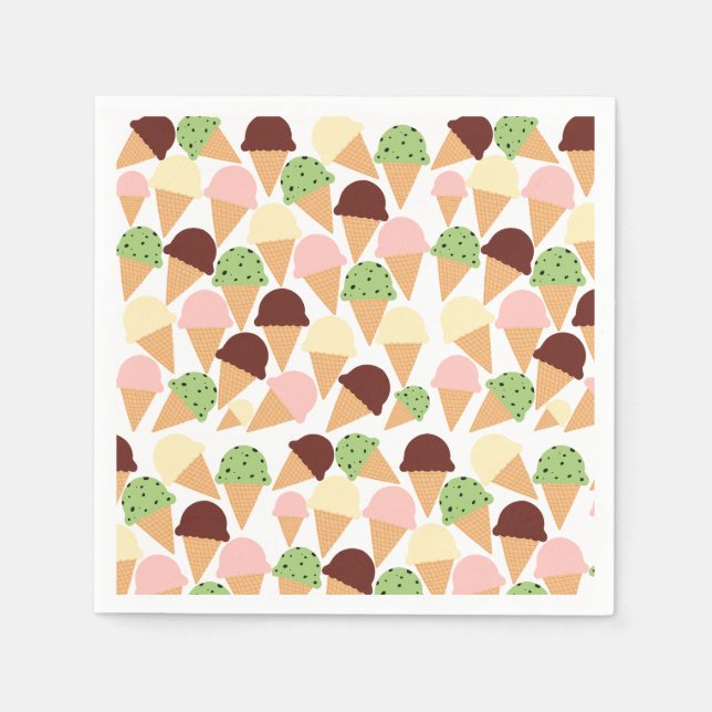 Servilleta De Papel Sabores De Crema De Hielo (Anverso)