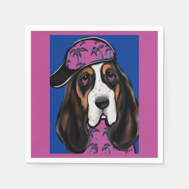 Servilleta De Papel Sabueso Basset (Anverso)